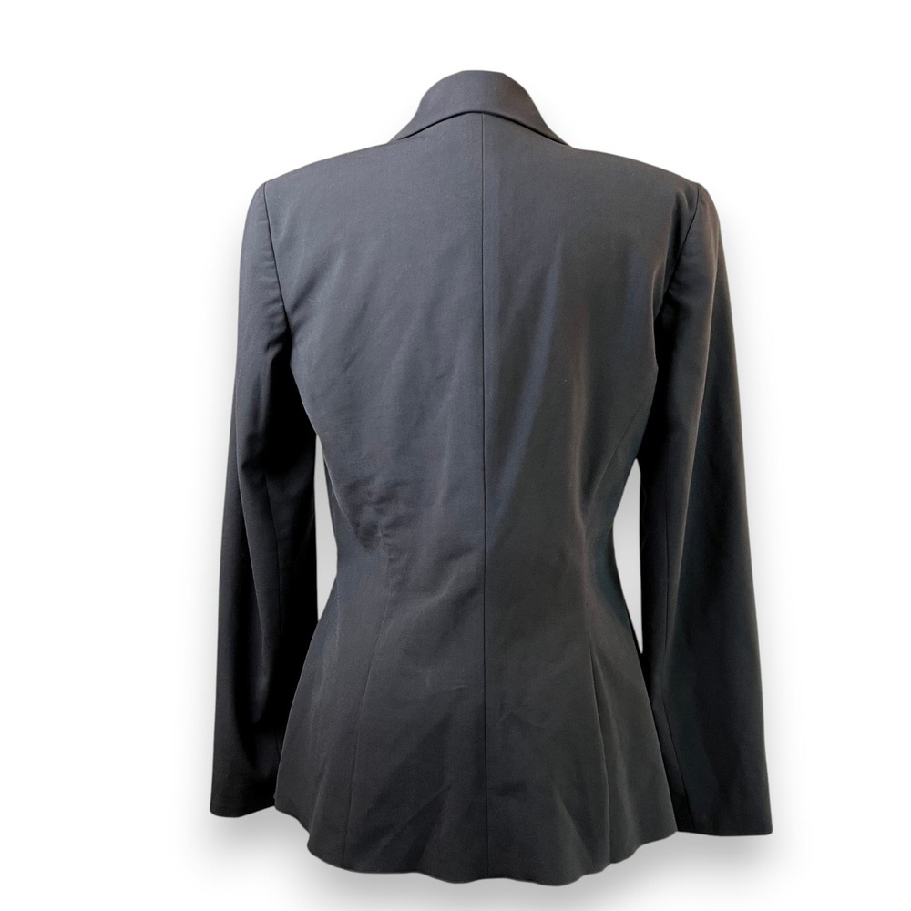 Trina Turk Draped Side Tie Wrap Blazer Jacket Womens Size 2 Black Minimalist - Picture 2 of 10